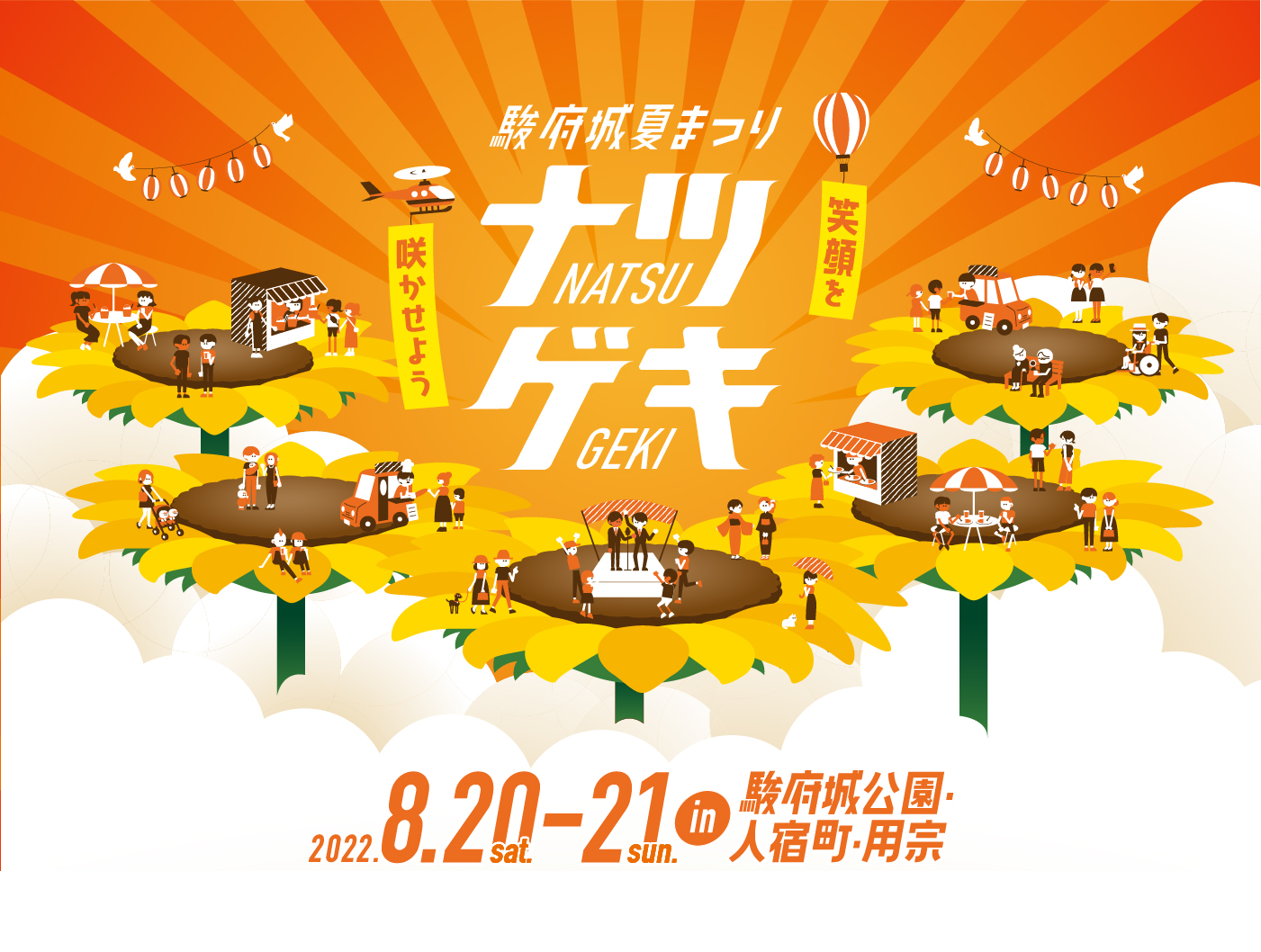 「駿府城夏まつり ナツゲキ」2021年8月21日(土)-22日(日)in駿府城公園・人宿町 / 2021年8月28日(土)-29日(日)in用宗